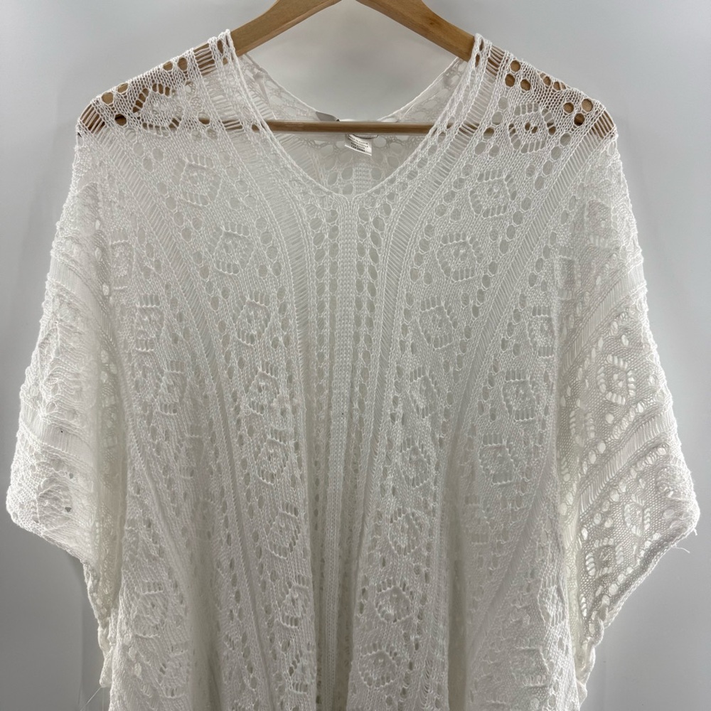 NWT House Of Harlow 1960 Loose Knit White Crochet Festival Beach Swim Cover Up - Picture 3 of 11